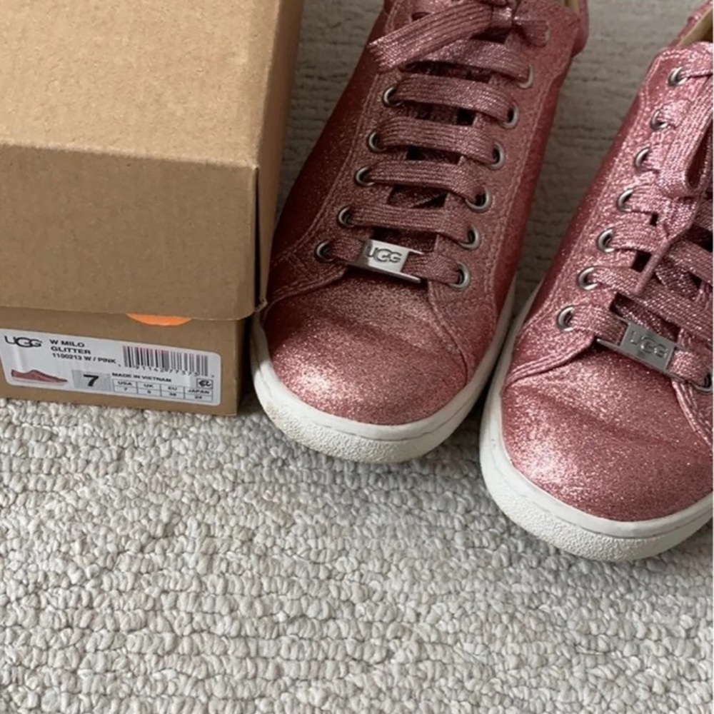 Ugg milo pink glitter sneakers SZ 7 - Picture 5 of 6